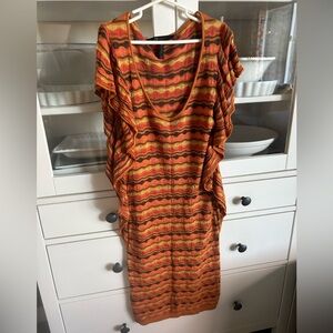 BCBGMaxAzria Orange and Black Mini Dress